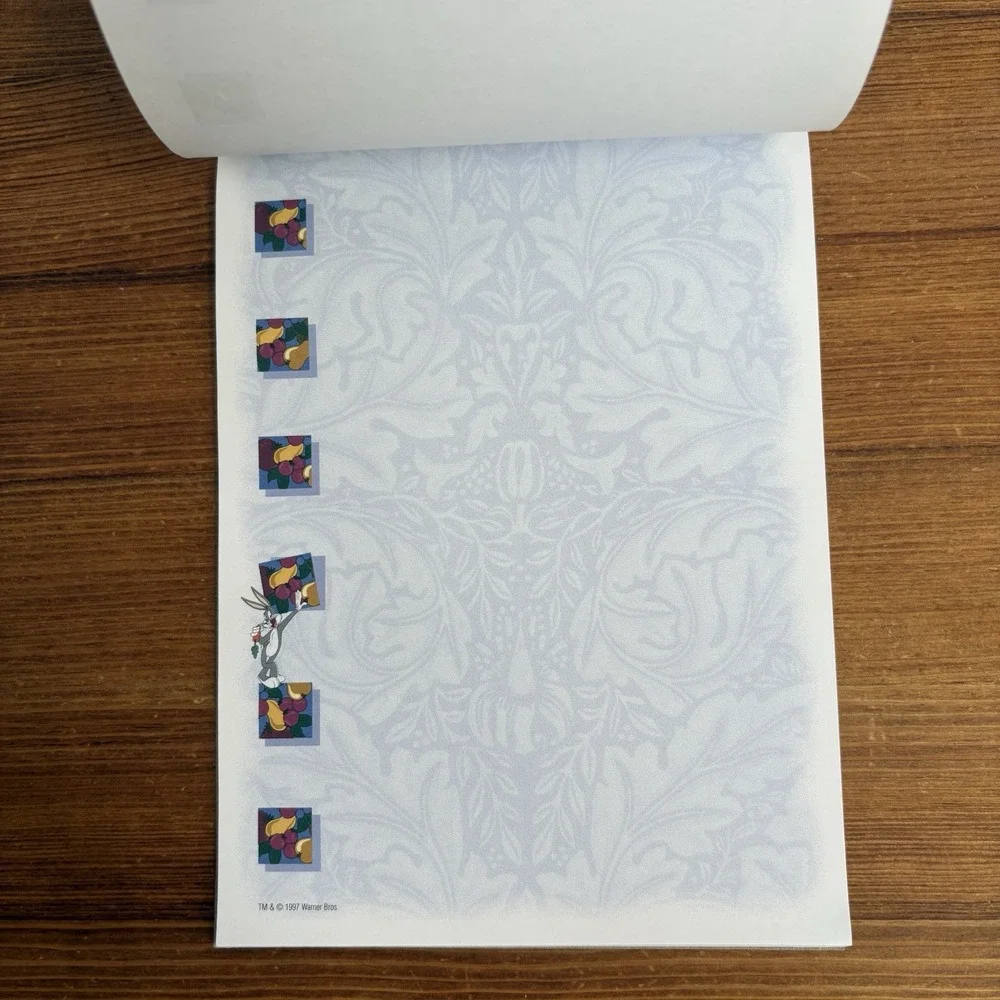 1997 Looney Tunes Bugs Bunny Stationery Pad 43 Sheets 6 1/4 x 8 3/4